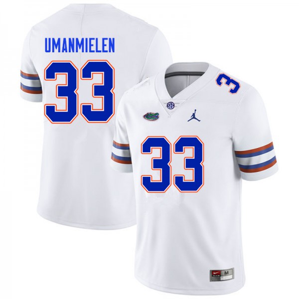 Men #33 Princely Umanmielen Florida Gators College Football Jerseys White